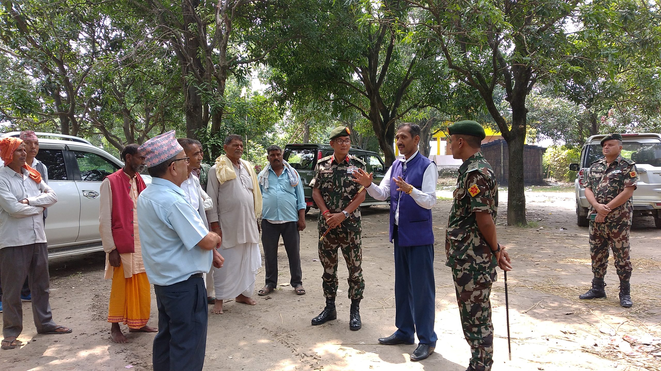 सुस्ता स्थित अनोमाघाटको नेपाली सेनाका जर्नेल र विपश्यनाचार्यद्धारा अध्ययन अवलोकन
