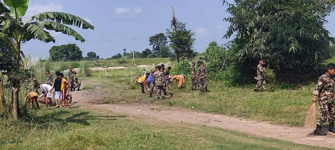 भगवान बुद्धले महाभिनिष्क्रमण लिएको अनोमाघाट(ठाढीघाट)को नेपाली सेनाले गर्यो सरसफाई