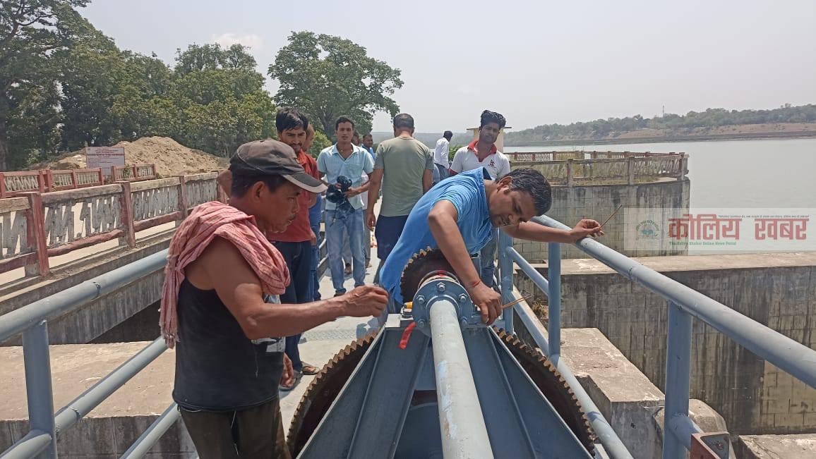 ढिलो भए पनि नेपाल गण्डक पश्चिमी नहरमा पानी प्रवाह शुरु