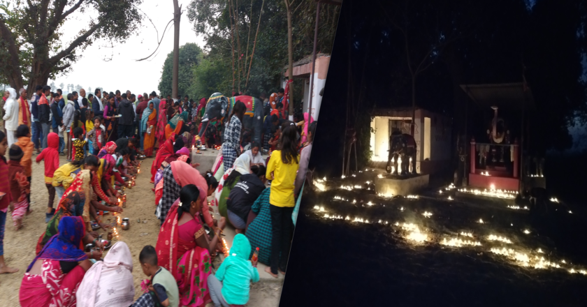 पाल्हीनन्दनको प्राचीन नन्दन नगरमा दिप प्रज्जलन गरि मनाइयो बुद्धको महापरिनिर्वाण घोषणा दिवस