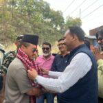 दाउन्ने सडकको अवस्था अवलोकन गरे नेपाल सरकारका गृहमन्त्री गुरुँग